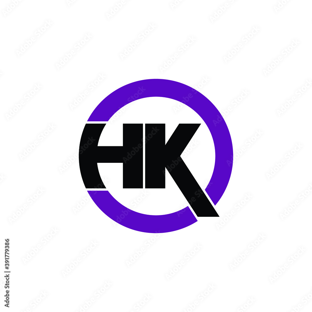 Obraz premium Letter HK circle logo design vector