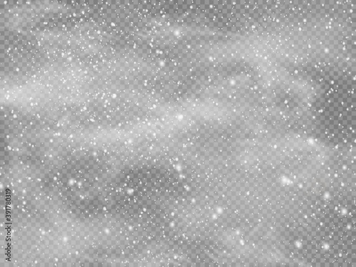 Falling Christmas Shining transparent beautiful, little snow isolated on transparent background. Snow flakes, snowy background. 