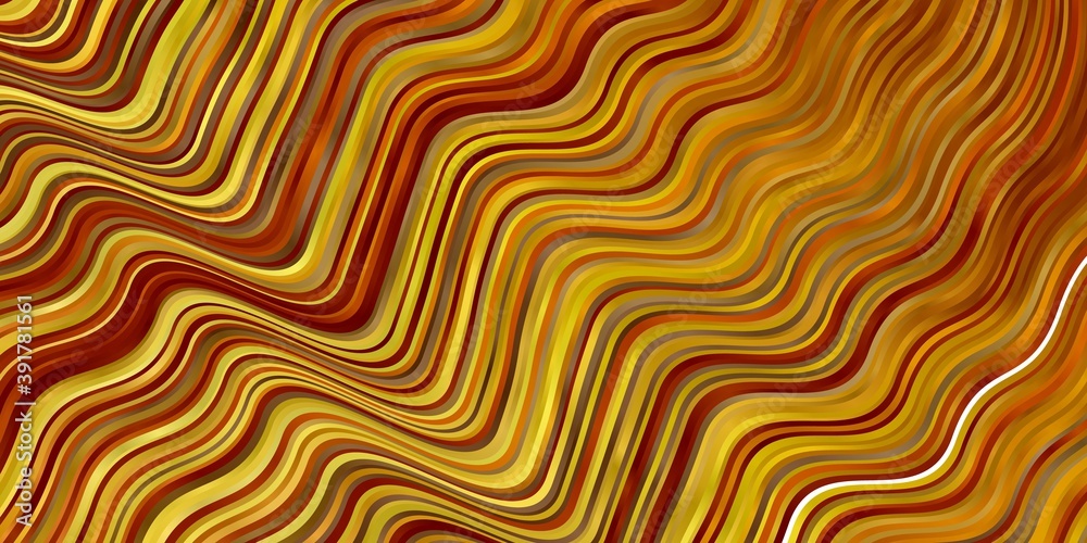Dark Yellow vector backdrop with curves.