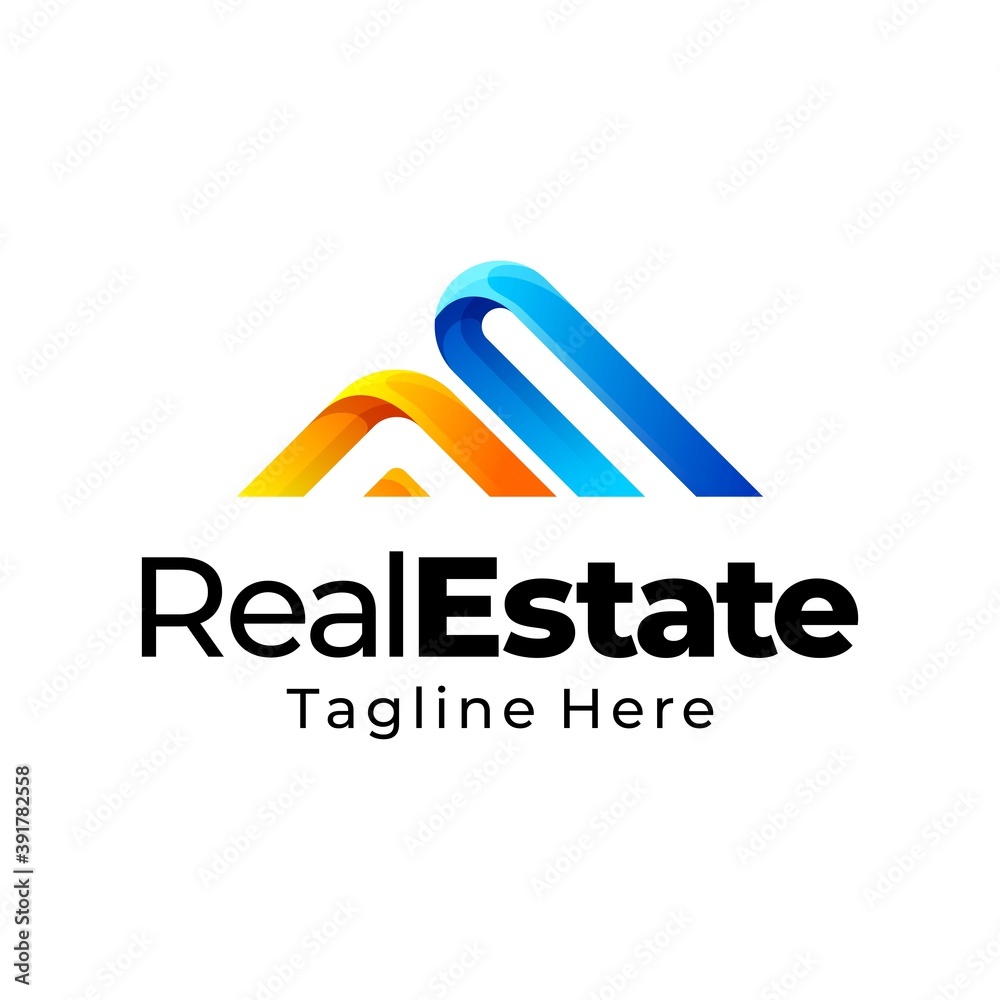 real estate gradient logo design