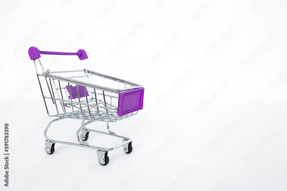 Shopping cart empty isolated white background
Shopping cart empty isolated white background