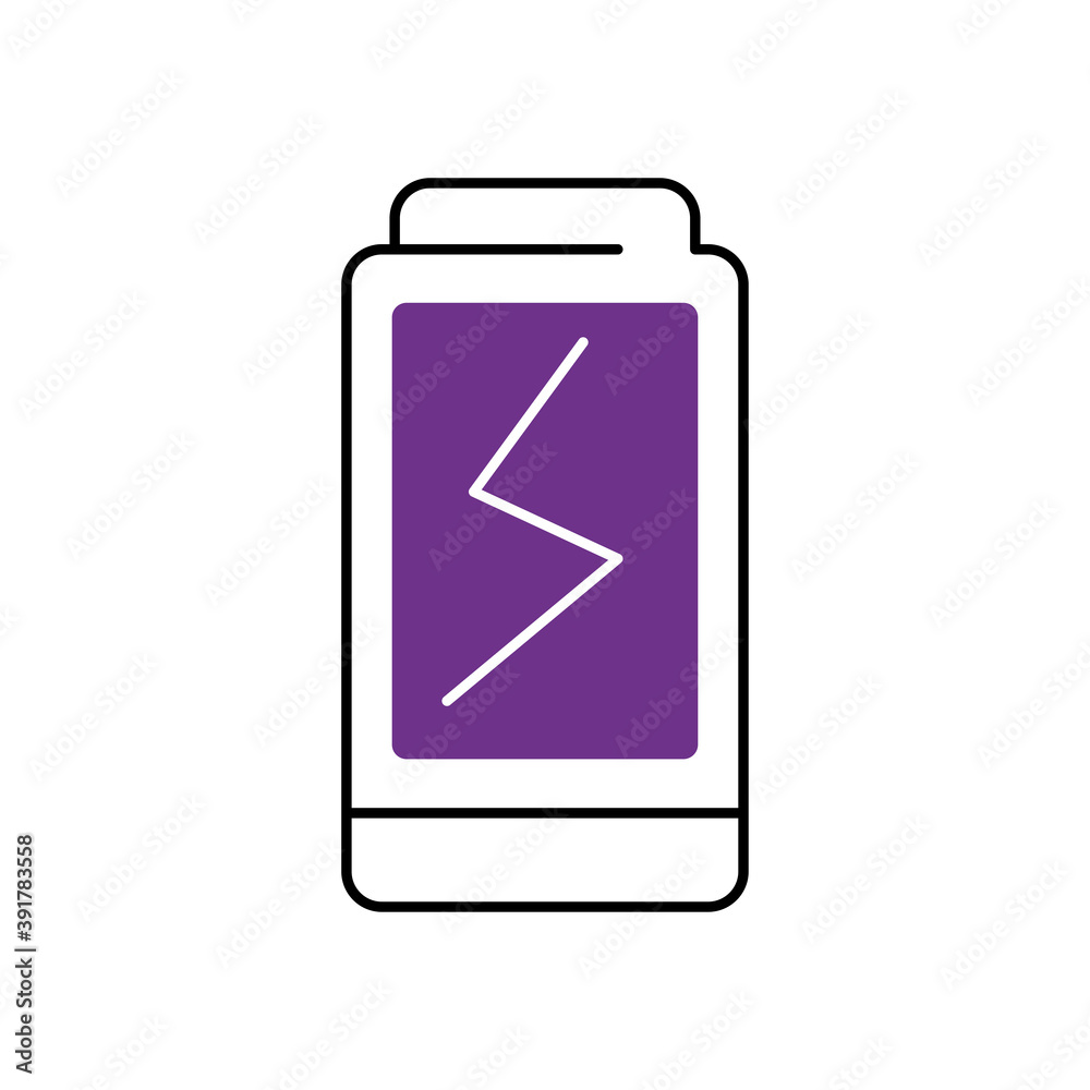 battery icon image, half line half color style battery icon image, half line half color style