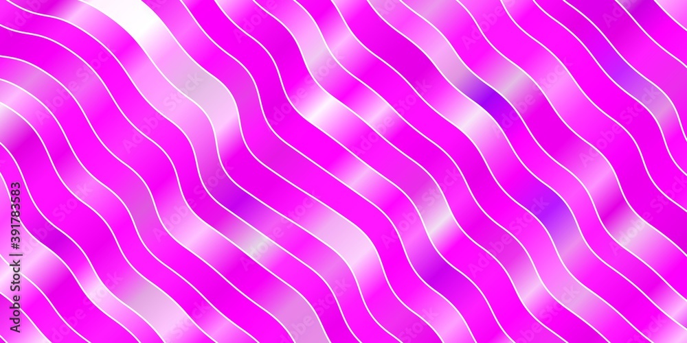 Fototapeta premium Light Purple, Pink vector background with curved lines.