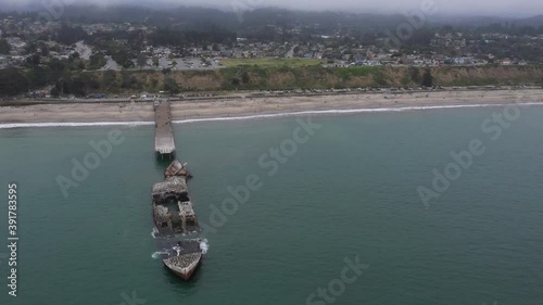 Sunken SS Palo Alto Off Seacliff State Beach Santa Cruz California Drone View photo