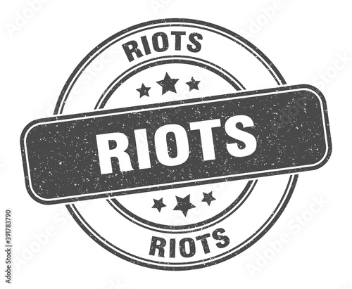riots stamp. riots label. round grunge sign