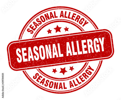 seasonal allergy stamp. seasonal allergy label. round grunge sign