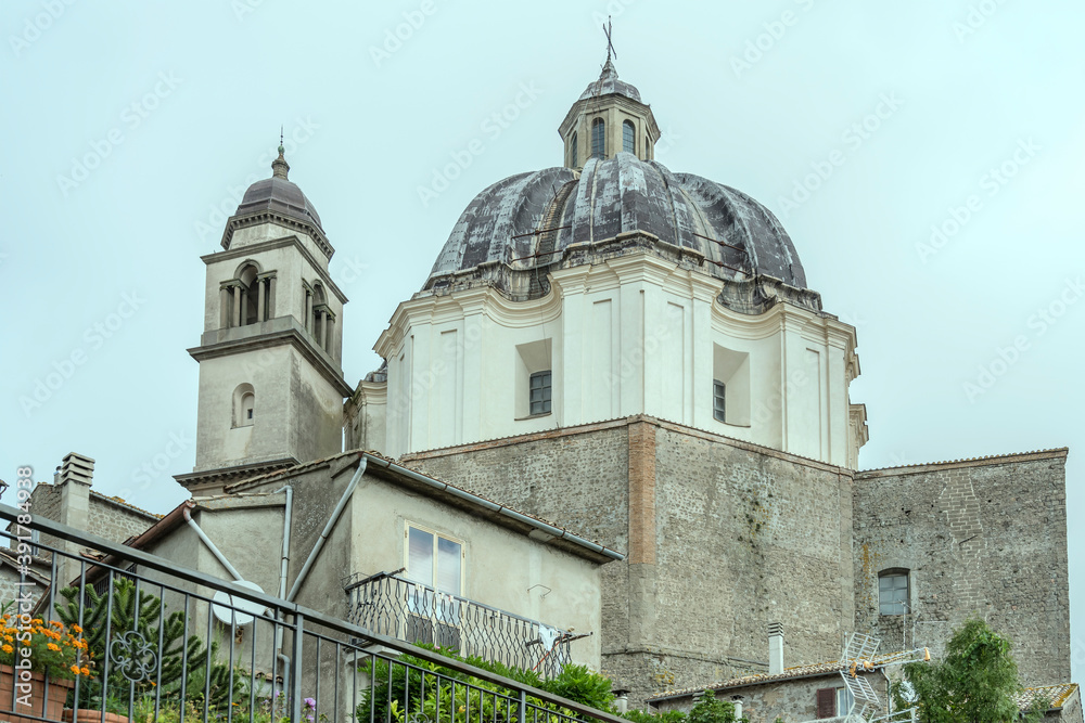 massive s. Margherita church dome, Montefiascone, Viterbo, Italy