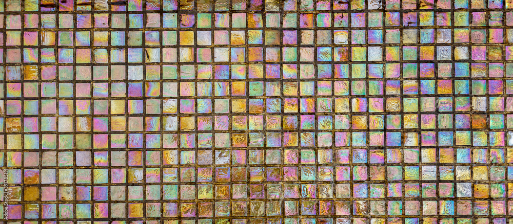 Fototapeta premium Abstract colourful tile mosaic in water. Top view. Tile texture. 