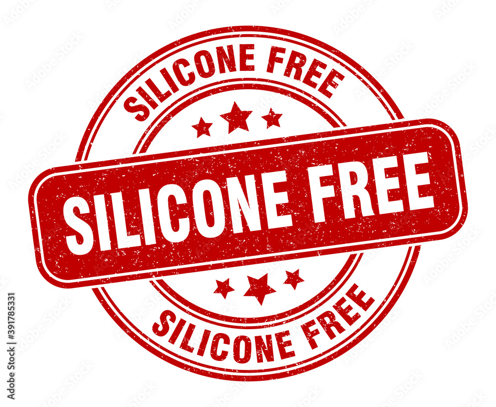 silicone free stamp. silicone free label. round grunge sign silicone free stamp. silicone free label. round grunge sign