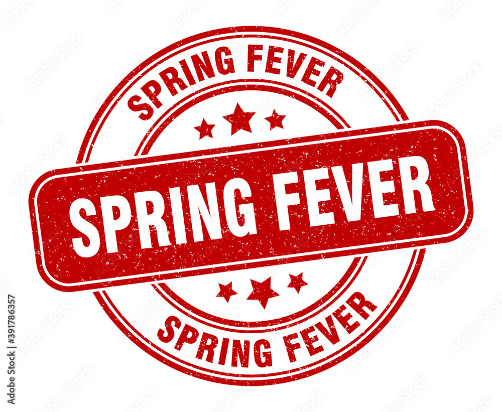 spring fever stamp. spring fever label. round grunge sign spring fever stamp. spring fever label. round grunge sign