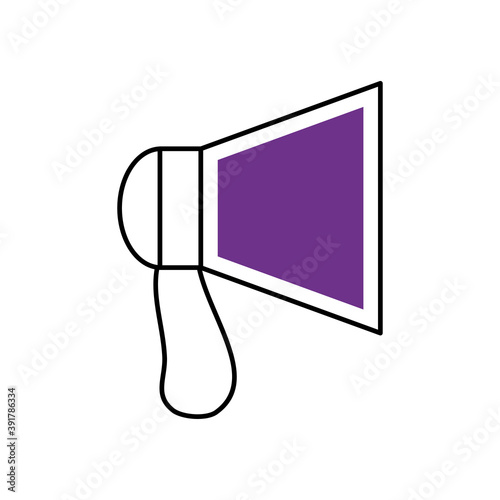 megaphone device icon, half line half color style