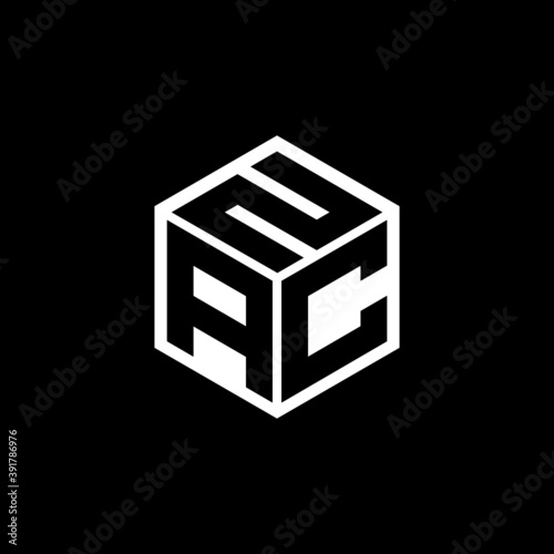 ACN letter logo design with black background in illustrator, cube logo, vector logo, modern alphabet font overlap style. calligraphy designs for logo, Poster, Invitation, etc.	

