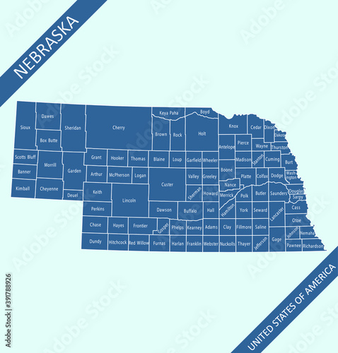 Nebraska county map photo