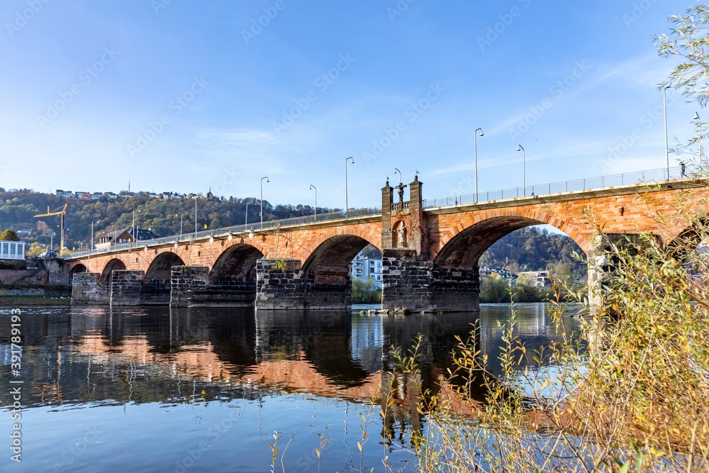 old roman Moselle bridge in Trier