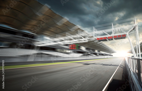 Motion blur race track