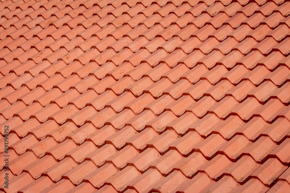 Roof tiles on guest house in Yercaud, Tamil Nadu. Styling of roof with tiles. Roof tiles on guest house in Yercaud, Tamil Nadu. Styling of roof with tiles.