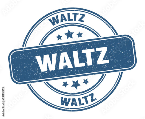 waltz stamp. waltz label. round grunge sign