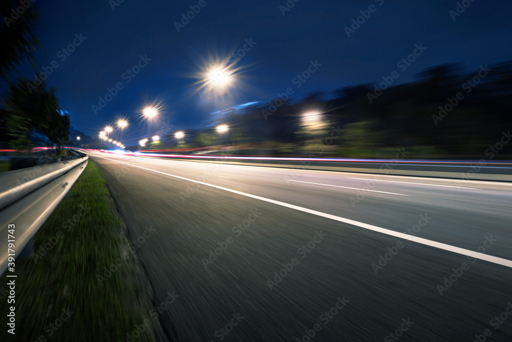 Night scene motion blur  highway