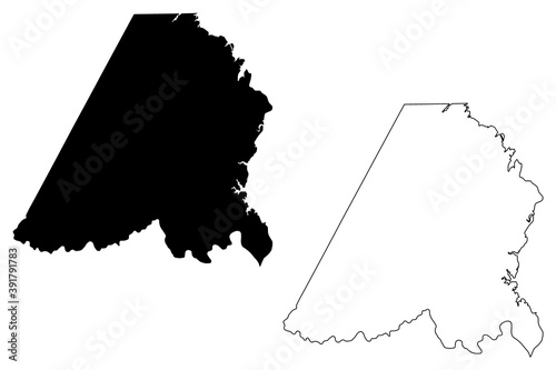 Stanly County, North Carolina State (U.S. county, United States of America, USA, U.S., US) map vector illustration, scribble sketch Stanly map photo