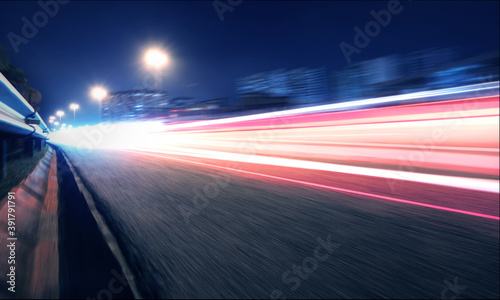 Abstract light trail on motion blur highway © Image Craft