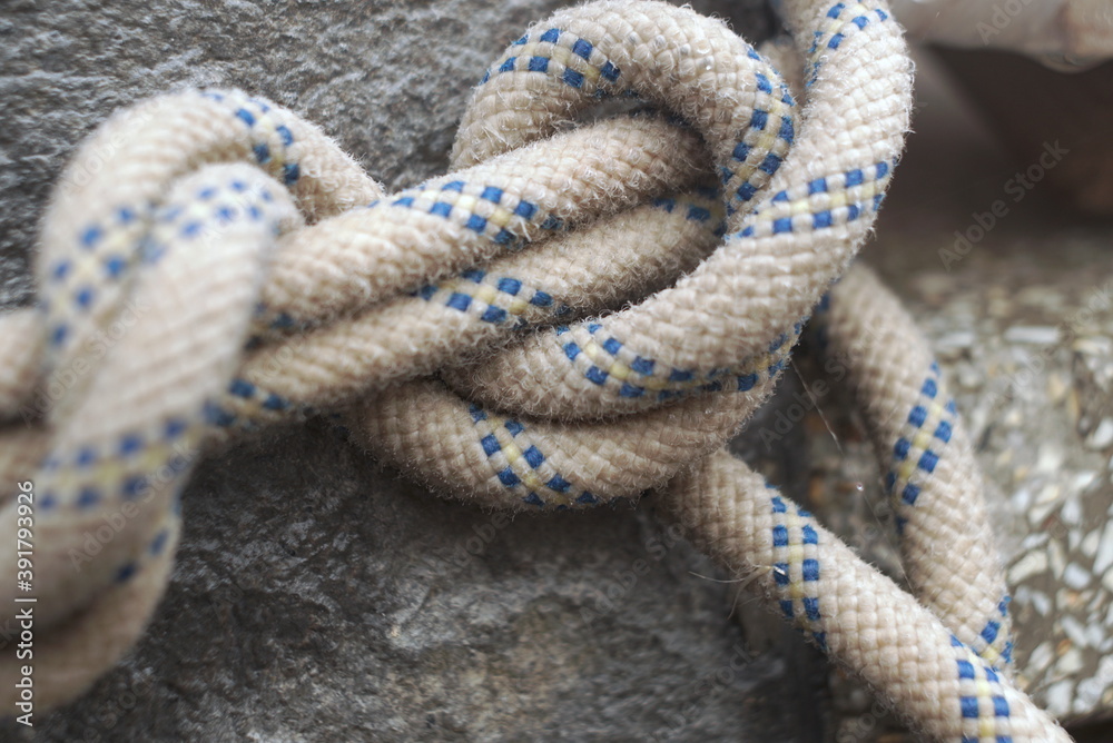 rope with knots close up 