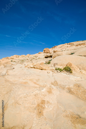 Landscape around Djinn Blocks - stone tower tombs in Petra, Jordan