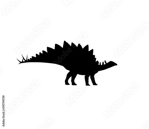 silhouette of a Stegosaurus. Vector illustration