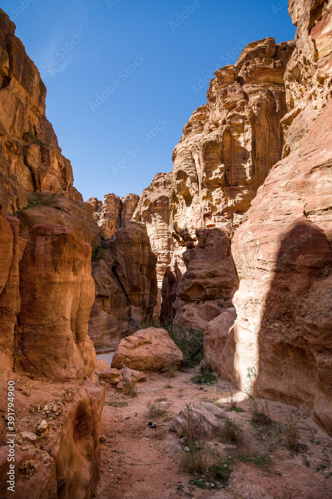 Landscape of The Siq Canyon, Petra, Jordan