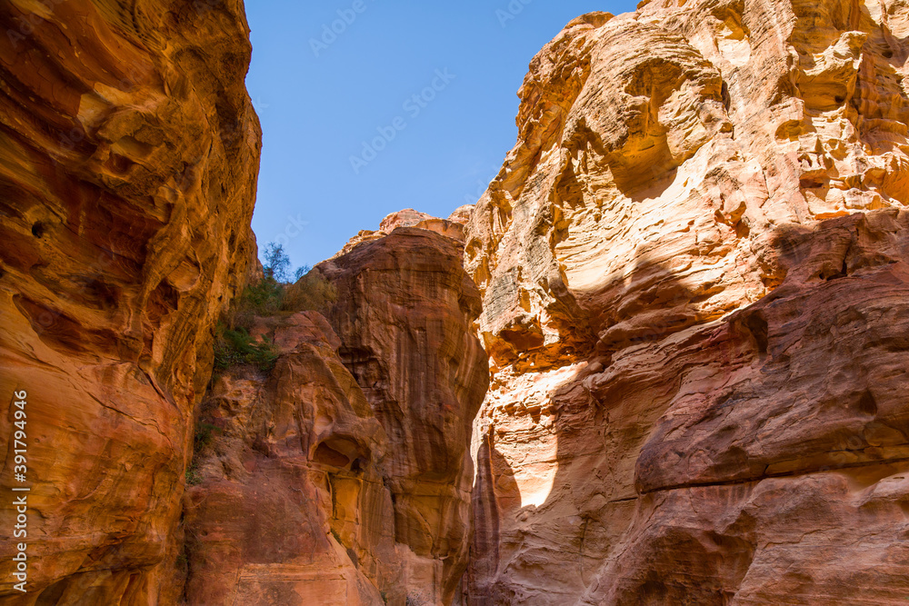 Landscape of The Siq Canyon, Petra, Jordan