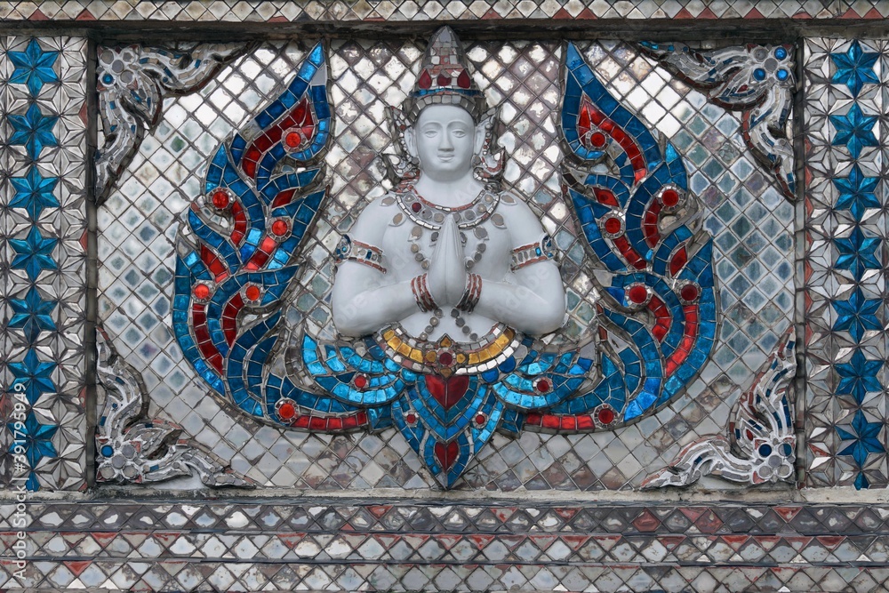 mosaic with a Buddhist deity