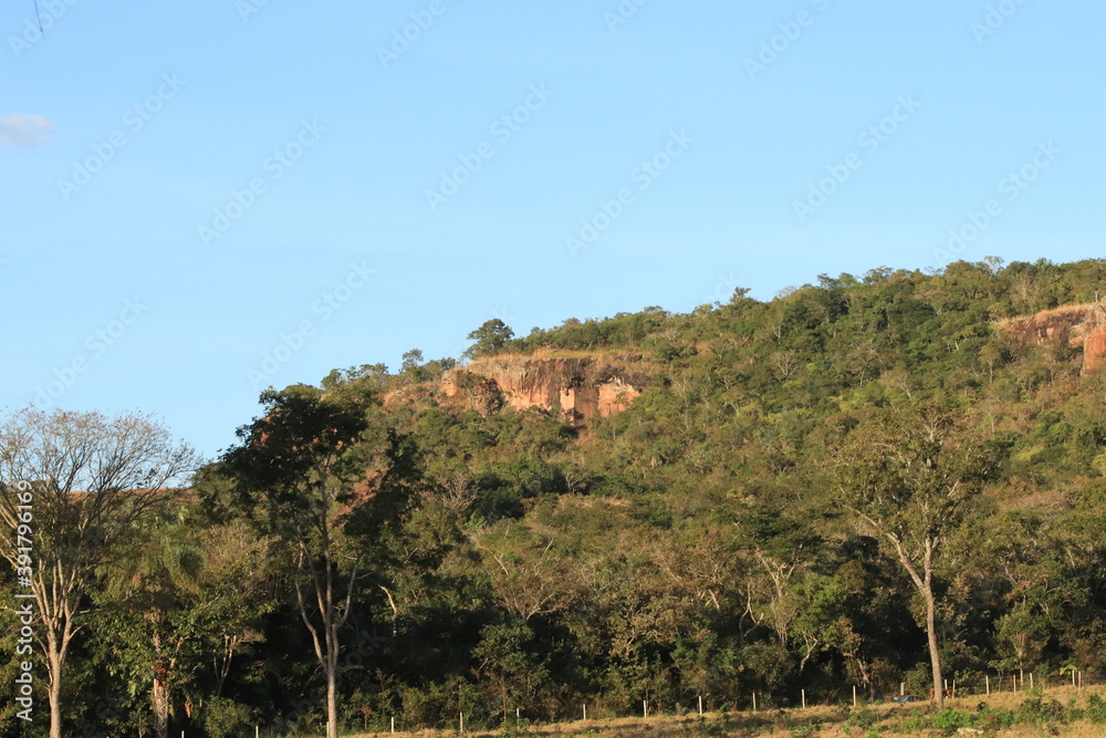 Paisagem de uma Serra com árvores 