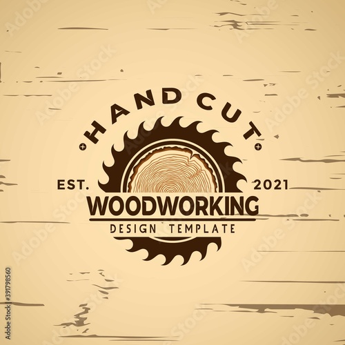 Woodworking logo Design icon element vector illustration