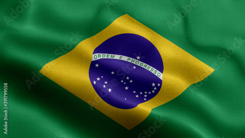 Brazil waving flag texture realistic