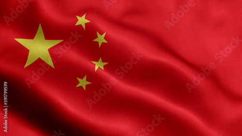 China waving flag texture realistic