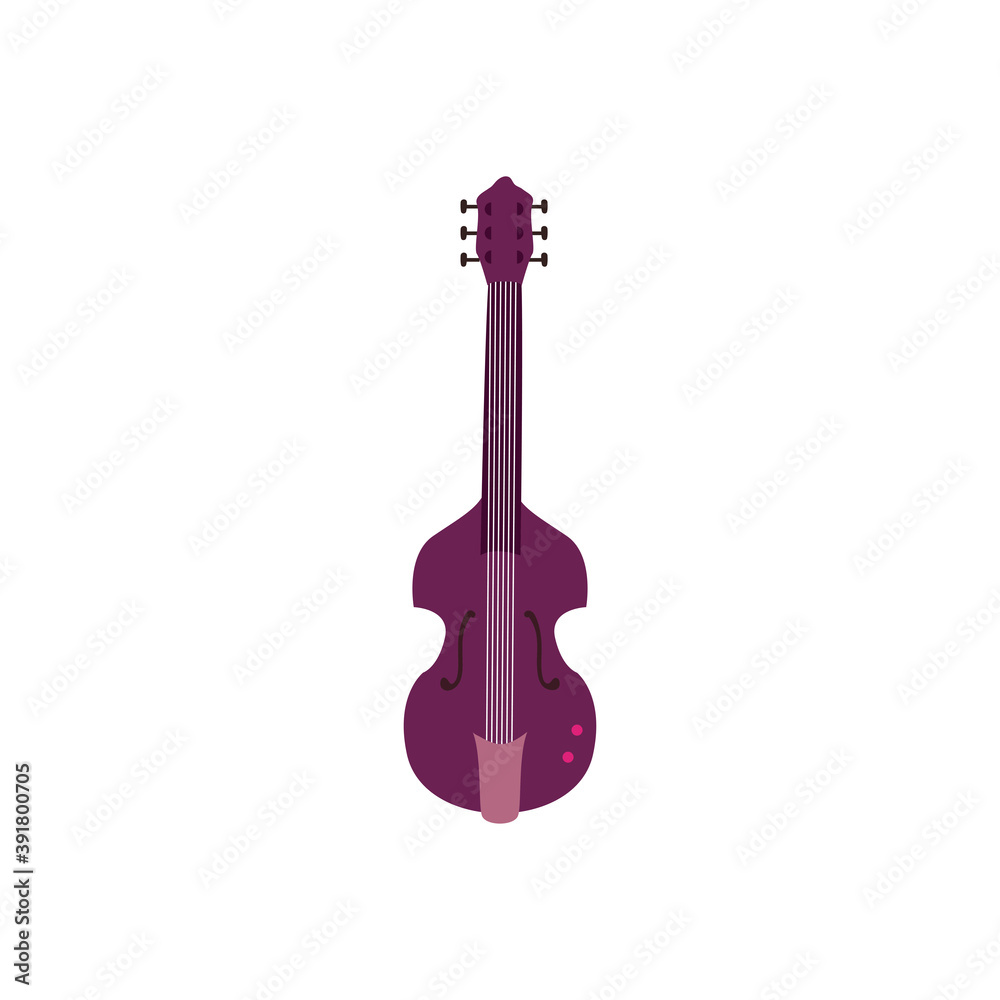 guitar electric instrument with ornament flat style icon vector design