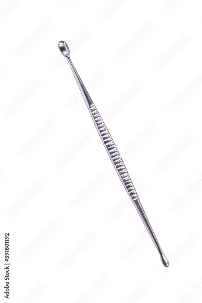 surgical bone spoon, medical instrument isolate on white background