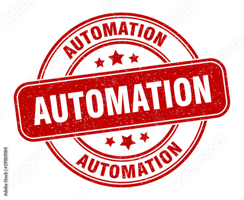 automation stamp. automation label. round grunge sign