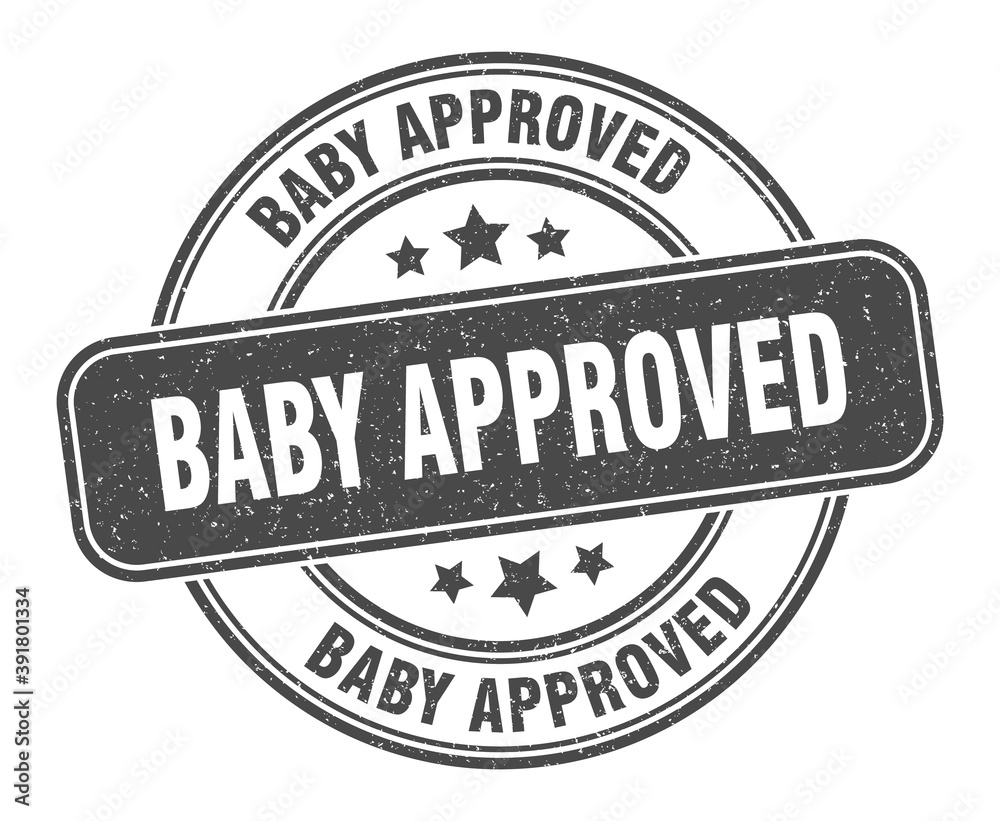 baby approved stamp. baby approved label. round grunge sign