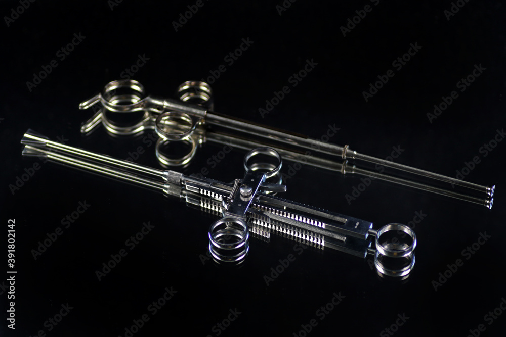 Fototapeta premium Otolaryngology tools, medical instruments for ENT specialist