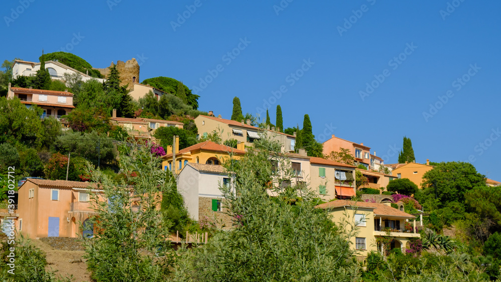 Mediterranean village in south of France, Bormes les mimosas