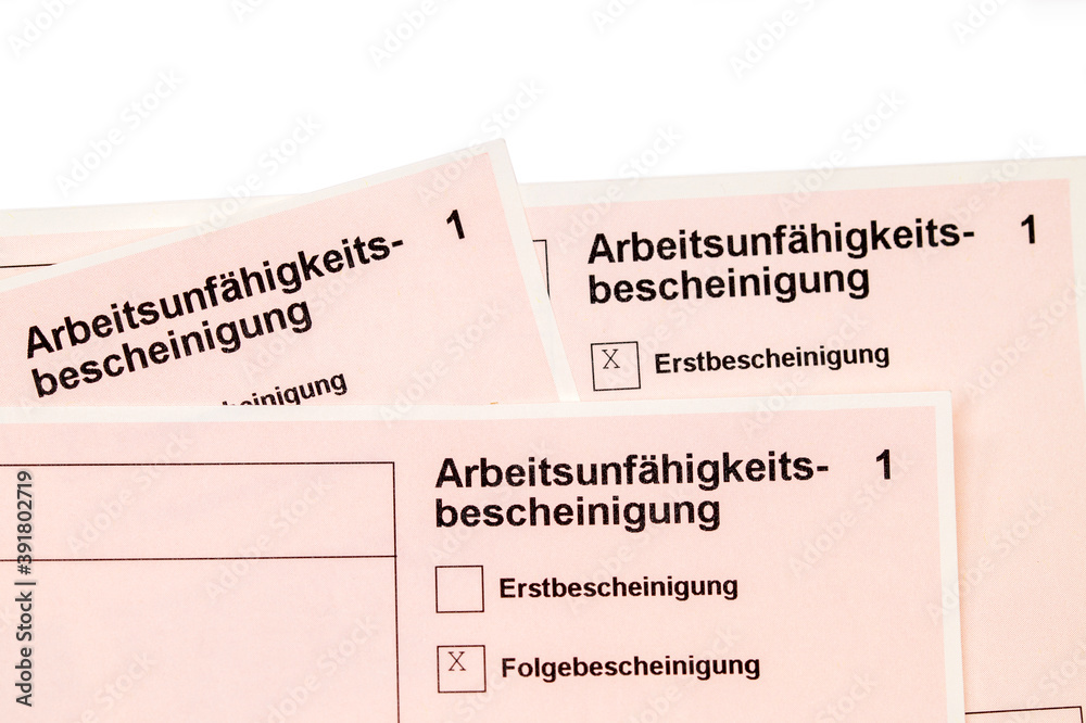 Muss Folgebescheinigung Vom Selben Arzt Sein German Arbeitsunfähigkeitsbescheinigung - sick note, Erstbescheinigung