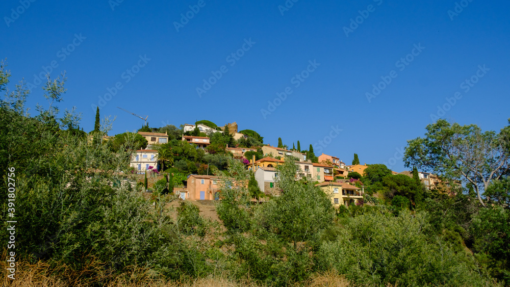 Mediterranean village in south of France, Bormes les mimosas