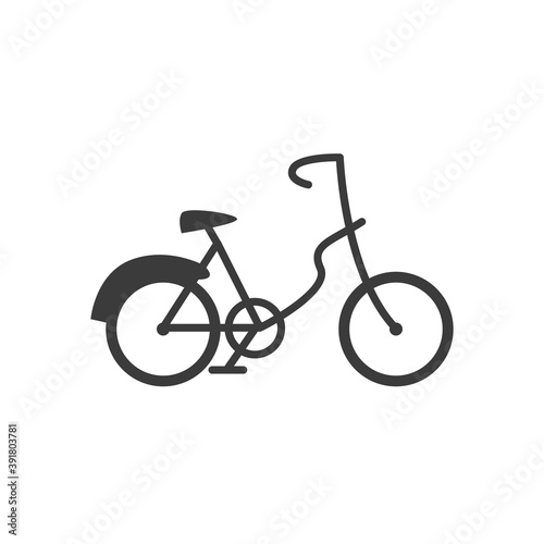 bicycle retro with tire guard on white background