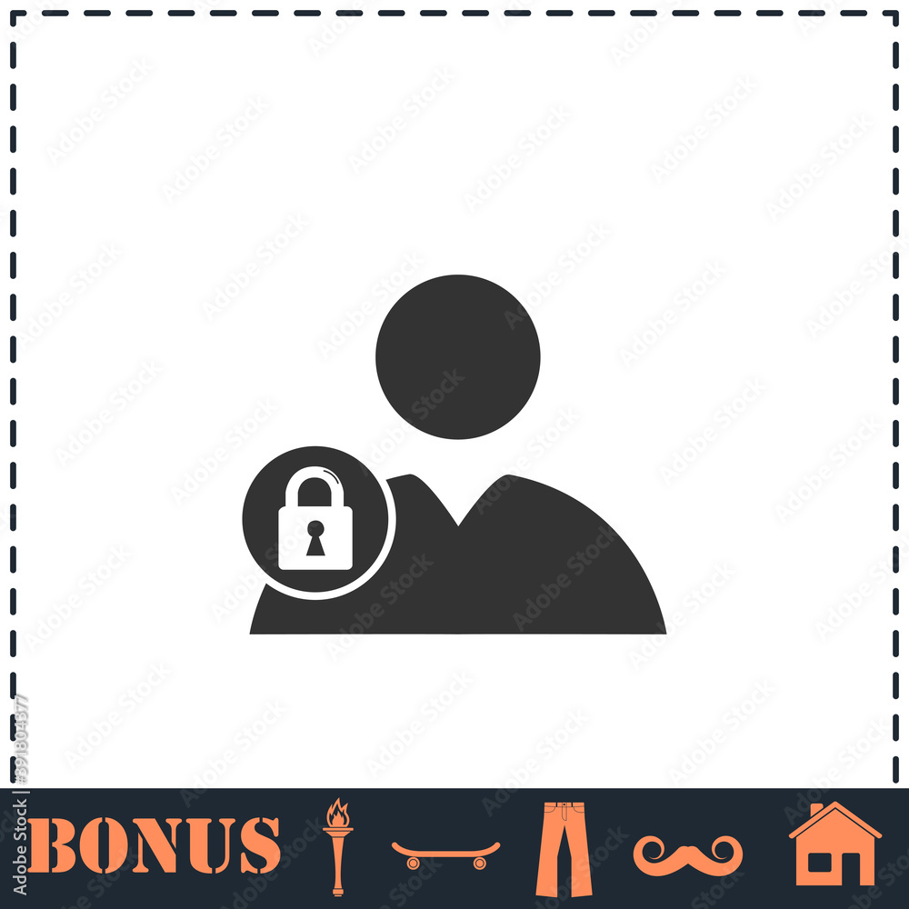 Block user icon flat Block user icon flat