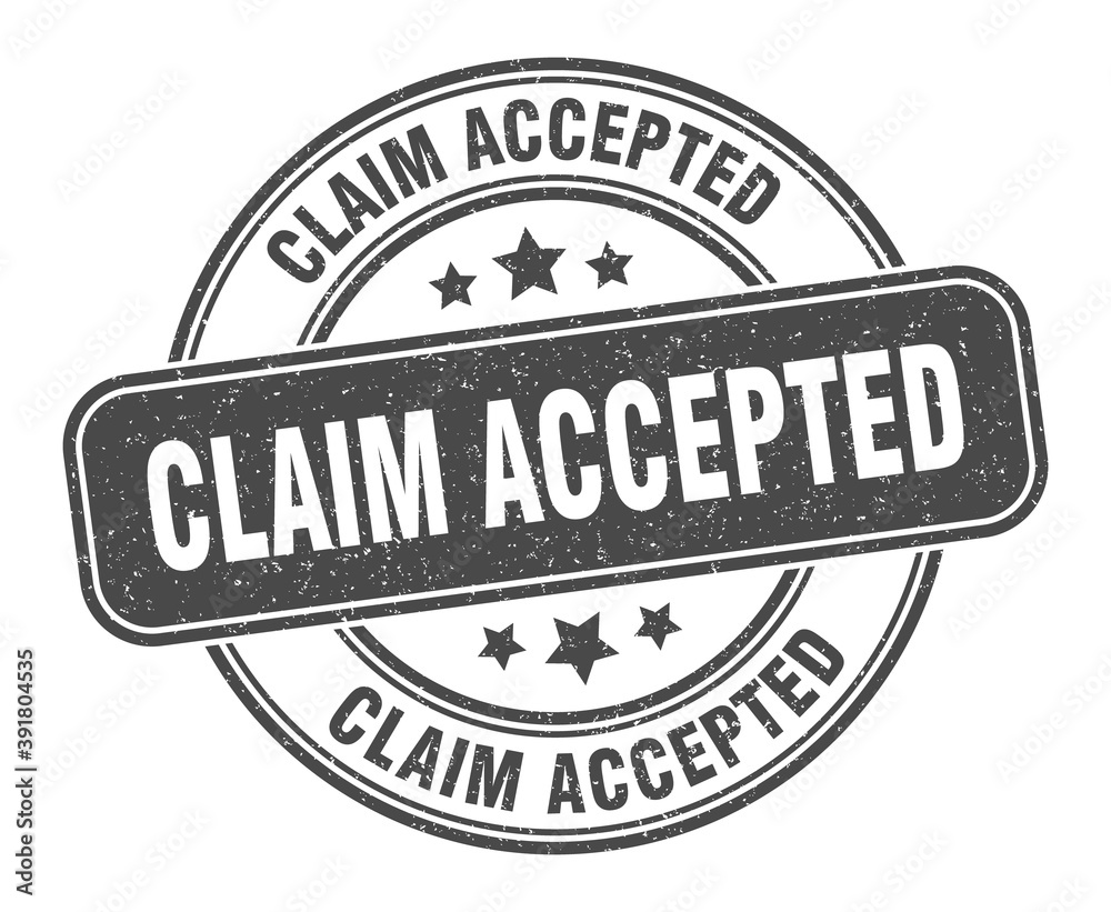 claim accepted stamp. claim accepted label. round grunge sign