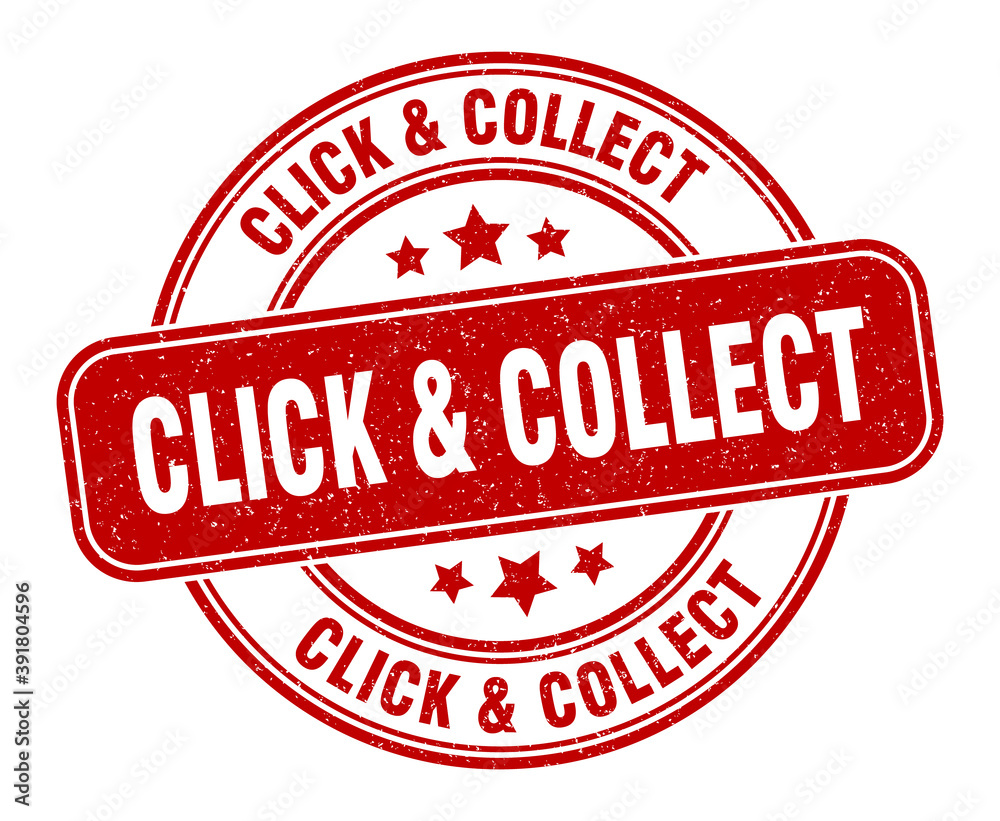click & collect stamp. click & collect label. round grunge sign click & collect stamp. click & collect label. round grunge sign