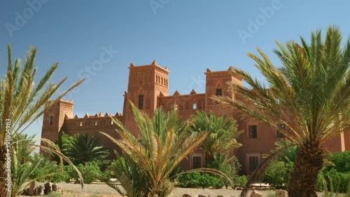Beautiful view of an old desert castle in morocco