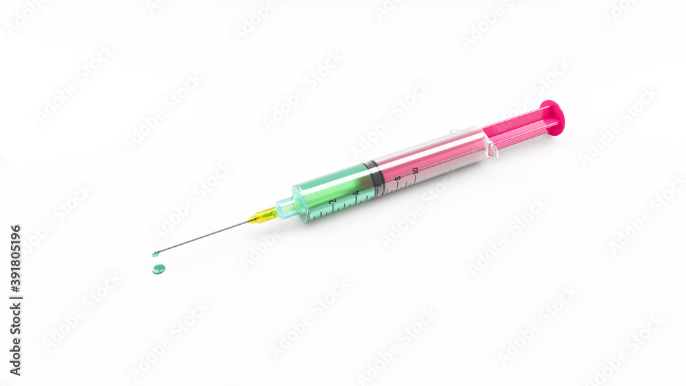 Fototapeta premium A typical syringe filled with poison