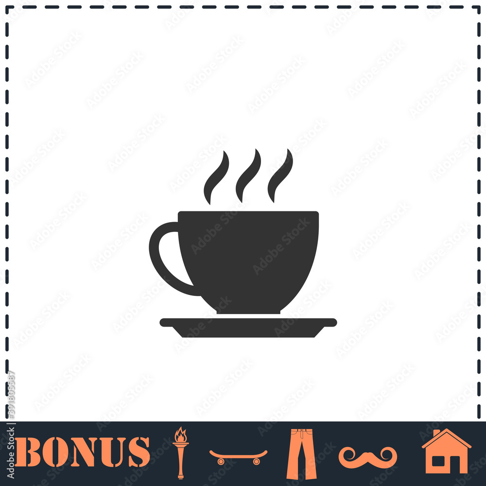 Cofee cup icon flat Cofee cup icon flat