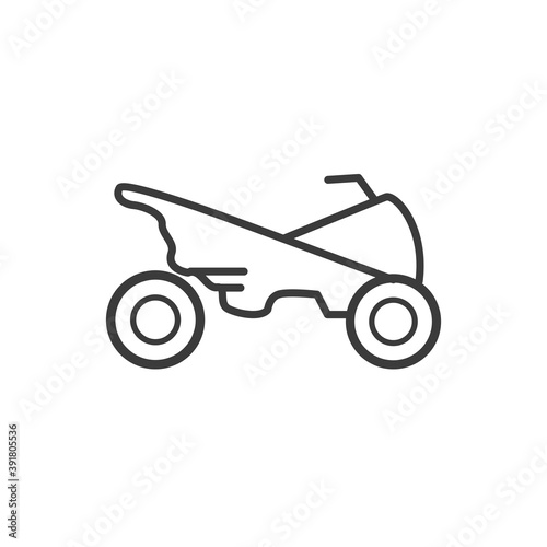 motorcycle icon transport, line style, in white background